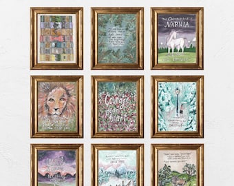 C.S. Lewis's Chronicles - Instant Gallery Wall - Downloadable Art - Set of 9