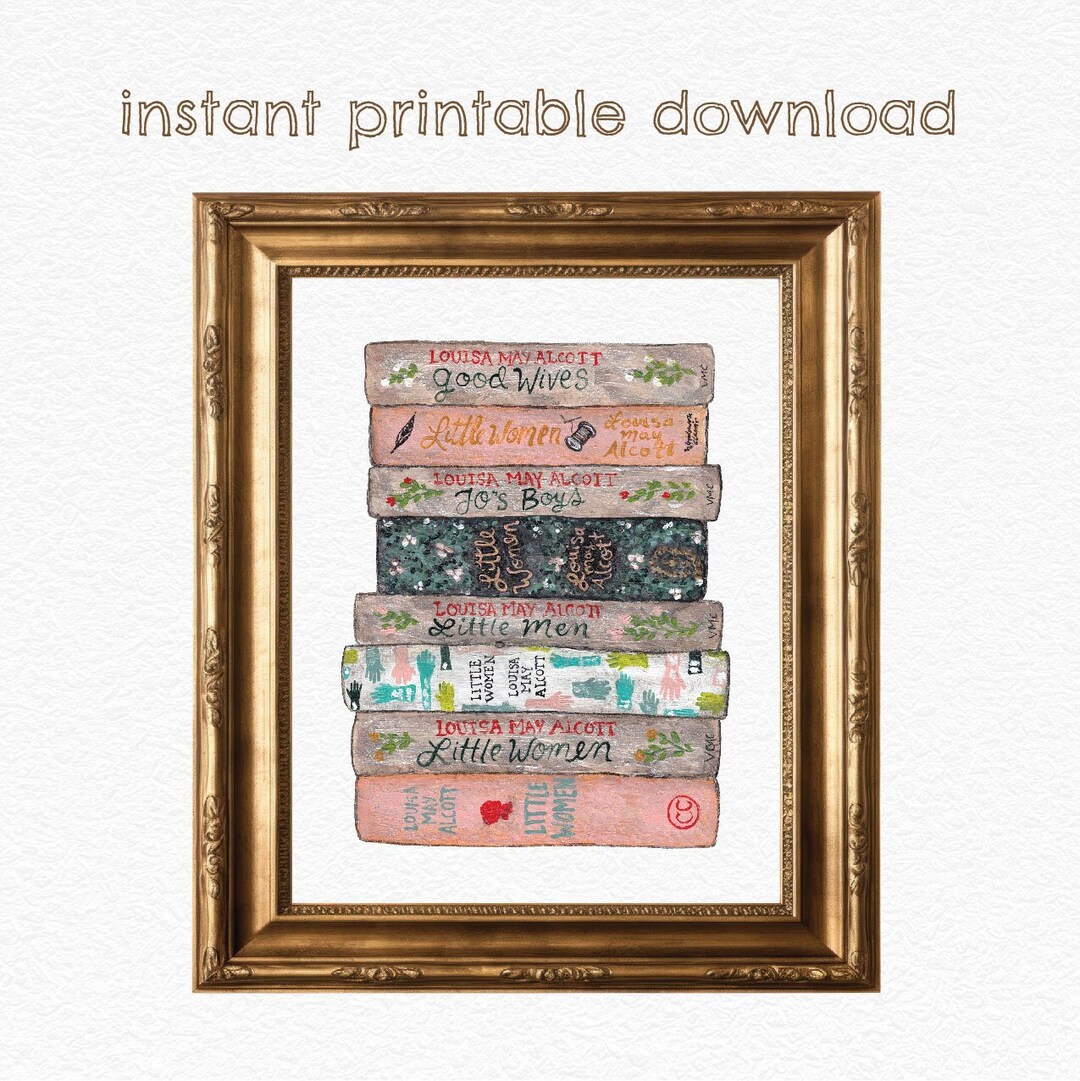 Little Women Book Stack DIGITAL DOWNLOAD - Literary Art Print - Etsy