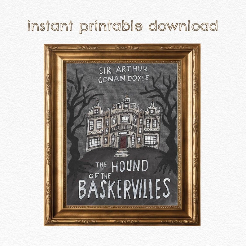 The Hound of the Baskervilles Book Cover DIGITAL DOWNLOAD Literary Art ...