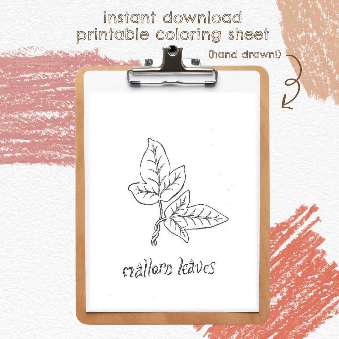 Efeu Bltter Malvorlage - Fantasie Blumen Design (Instant Download) -  Etsy.de