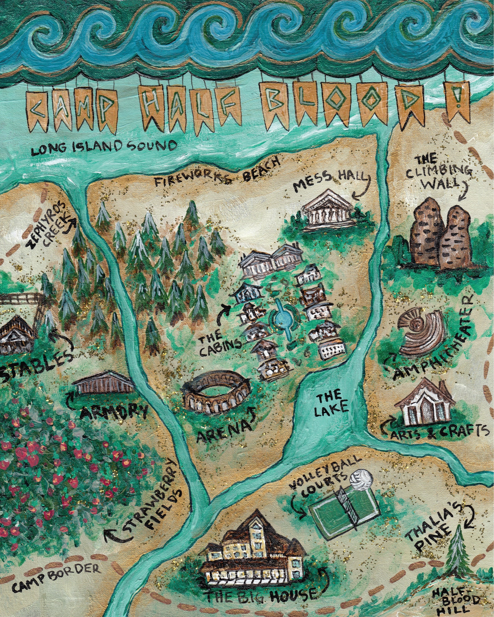 Map of Camp Halfblood DIGITAL DOWNLOAD Literary Art Print - Etsy
