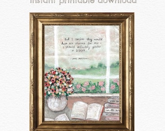 Lieber ein Buch - Stolz und Vorurteil - DIGITALER DOWNLOAD - Literarischer Kunstdruck