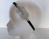 Silver 1920s dress flapper headband, great gatsby dress 1920s headband, costume, Halloween, headpieces, dresses, silver Serre-tete Annees 20