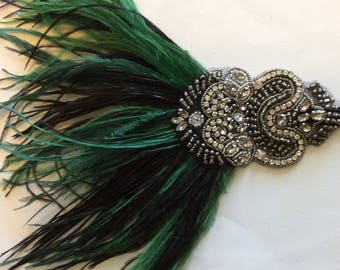 1920s Great Gatsby headband, authentic gatsby headband, flapper 1920s headband, flapper fascinator. Roaring 20s party flapper