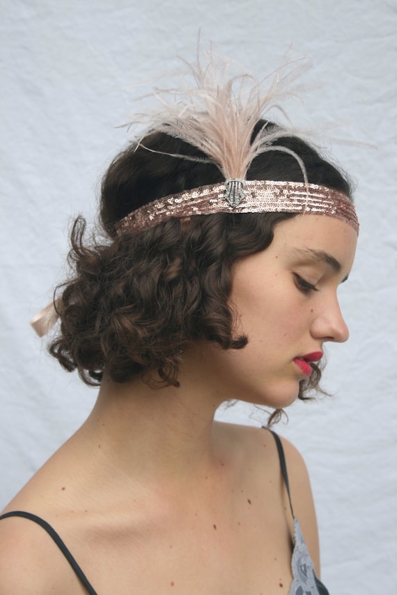 Black Rose Flapper Headband Black Rose Flapper Headband
