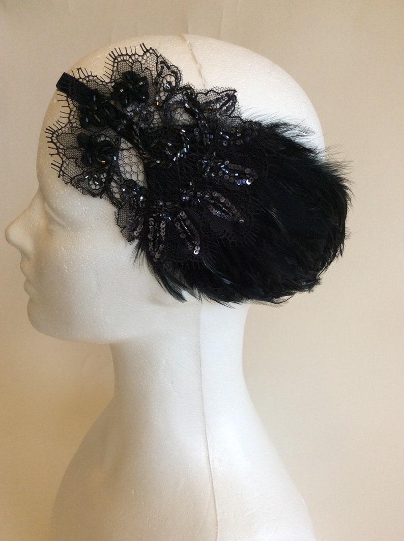 black lace headpiece