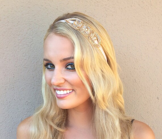 Flapper Headbands 1920s Great Gatsby Headpieces Champagne Hair Accessories Silver Gatsby Dress Accessory Gold Pewter Gray Beading