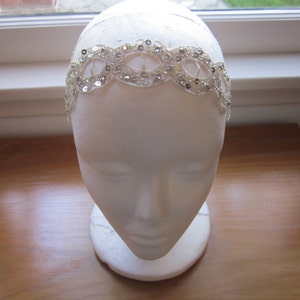 Silver Sequins Headband, Gatsby Hair Accessory, Bridal Wedding Head Piece, Sparkly Hairband, Special Occasion Headband