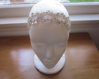 ? - FLAPPER STYLE Silver Sequin Headband Silver Sequin Flapper Headband | eBay main image 3