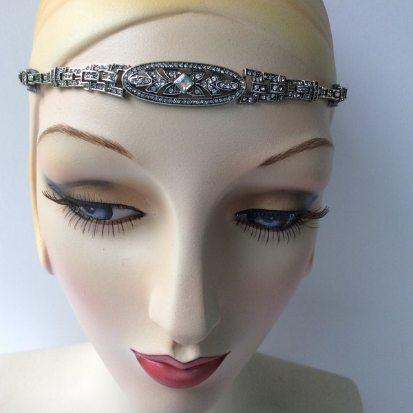 Flapper Jewel Headband Adult Silver main image 1
