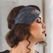 Rose Gold 1920s Headband, Rose gold Gatsby headpiece, Bronze Art deco Great Gatsby Fascinator, Stretch Elastic Velvet Fascinator Dress