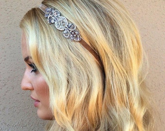 Art Deco Beaded Headband: 1920s Flapper, Bridal Hair Accessory