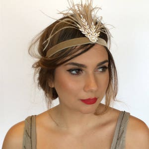 Gold Great Gatsby Jewel Headpiece, Gold 1920s Rhinestone Headpiece, Flapper Headpiece - Roaring 20s Accessories, Great Gatsby Headpiece,