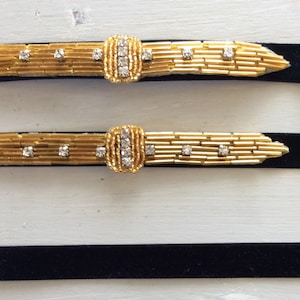 GOLD 1920s Headpiece, Silver Great Gatsby Rhinestone headband, Crystal Flapper fascinator, Black Art Deco beaded flapper dress sash