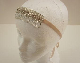 Great gatsby headband, rhinestone headband, the great gatsby dress roaring 20s headband, bead headpiece, Tocado Anos 20, serre tete Art deco