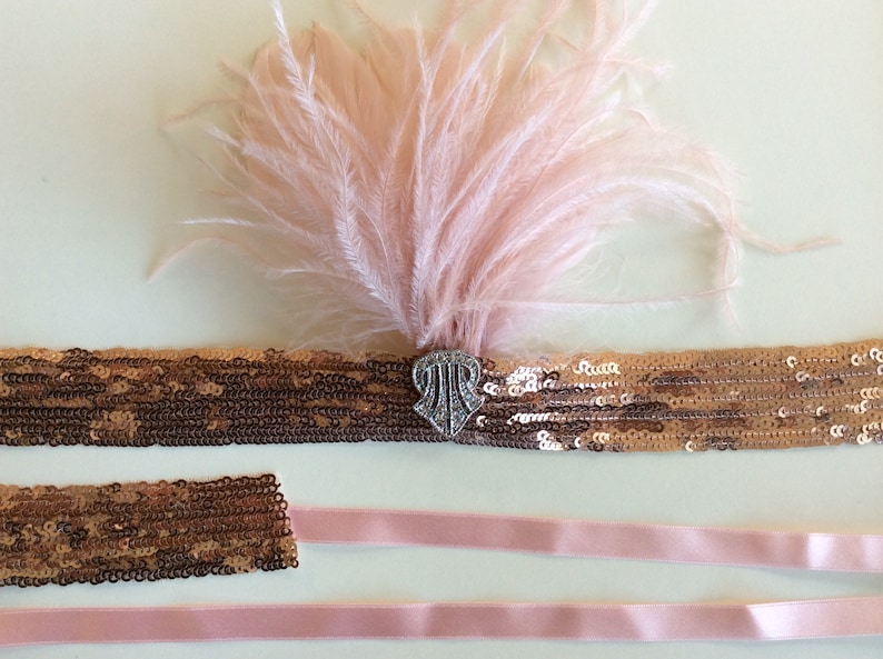 20er Jahre Flapper Stirnband Mit Pailletten & Federn – Schwarzer Gatsby Kopfschmuck Für Fasching & Mottopartys