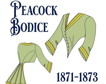 E- Pattern: Peacock Bodice, 1871-1873 (sizes 42-52)