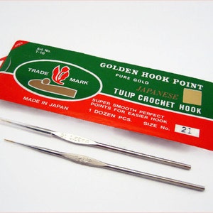 Tulip Crochet Hook 1 Dozen / Tulip Brand Steel Mini Crochet Hook / Crochet Dreadlocks / Crochet bikini garn