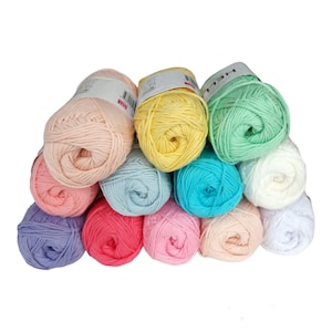 Hello Dk Cotton Yarn 100 % Natural Cotton Punch And Amigurumi Yarn 25 / 50 Grams 60 Colors Oeko-tex Certified Catalog No 1