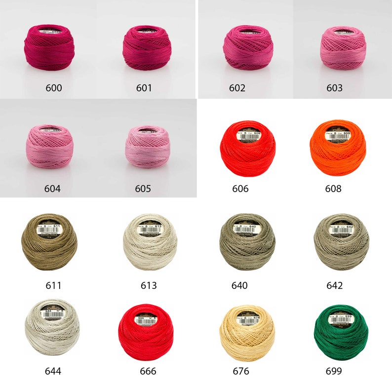 DMC bomullspärlbollar storlek 8, korsstygnstråd, broderigarn / katalog 3 bild 1