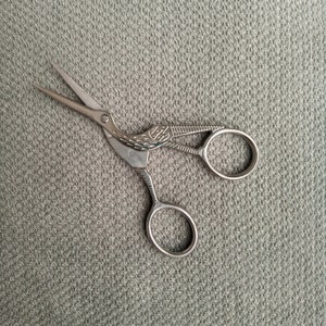 Stickschere, Edelstahl geschmiedet, Storch-Muster
