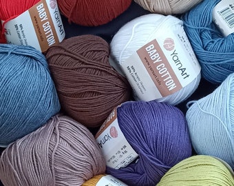 YarnArt Baby Cotton Yarn, Amigurumi Cotton Yarn, Soft Acrylic Yarn, 50gr.
