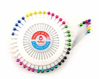 Craft Pin Wheel 40 Pins Ball Shaped Pin Heads Sewing Needles / Quilting Pins hook for Dressmaking Needle for Sewing Machines / Scarf Needle