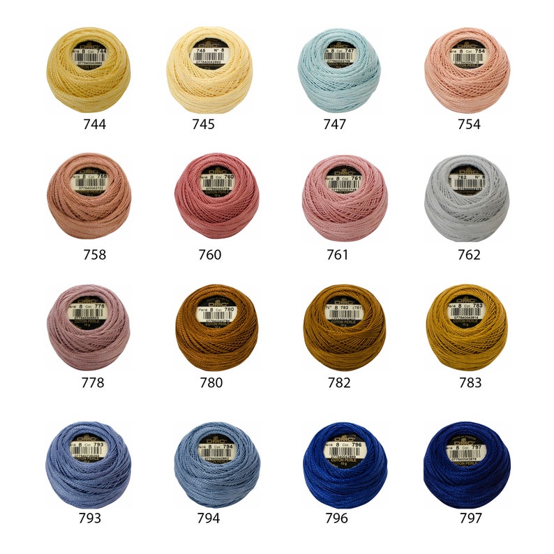 DMC bomullspärlbollar storlek 8, korsstygnstråd, broderigarn / katalog 3 bild 3