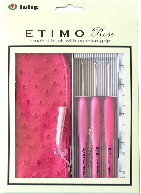 Tulip ETIMO Rose Crochet Hook With Cushion Grip Pink Single 