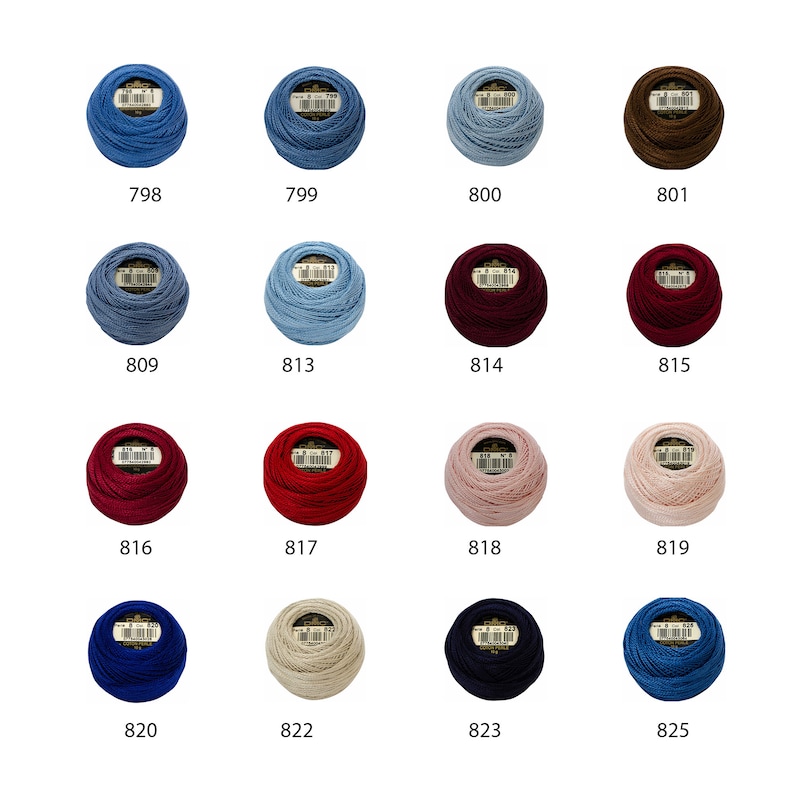DMC bomullspärlbollar storlek 8, korsstygnstråd, broderigarn / katalog 3 bild 4