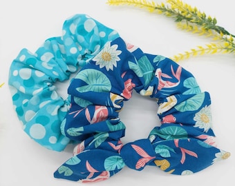 Koi with bow OR blue bubbles scrunchy