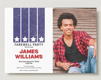 Military Going Away Party Invitation Template, Editable Canva, Send Off Party, Boot Camp Farewell, Deployment, Retirement, USMC, USAF, ARMY