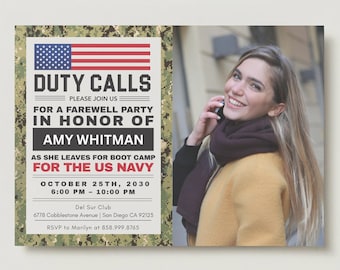 Military Going Away Party Invitation, NAVY or Air Force Send Off Party, Boot Camp, Farewell, Deployment, Retirement NWU 3 (Digital Download)