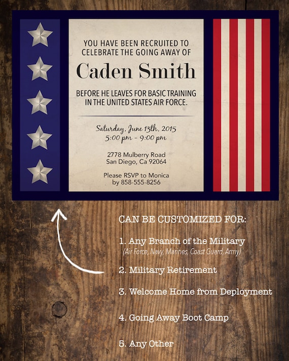military going away party invitation deployment party etsy
