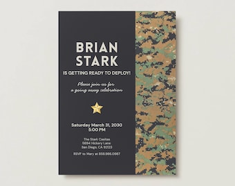 Military Going Away Party Invitation, Marine Corps Invite, Marine Corps Basic Training, Deployment Party, Retirement USMC (Instant Download)