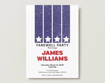 Military Going Away Party Invitation, Military Invite, Basic Training, Deployment Party, Retirement, Boot Camp Farewell (Instant Download)