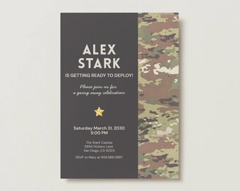 Military Going Away Party Invitation, Army or Air Force Send Off Party, Boot Camp, Farewell, Deployment, Retirement, OCP (Digital Download)