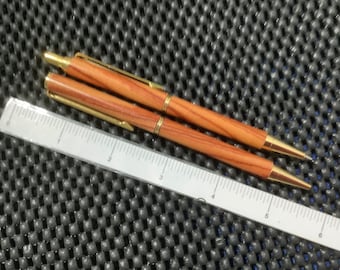 Hand Turned..... Exotic ......Tulip Wood.......From North America........Pen and Pencil Set......Supplied in Presentation Box.....