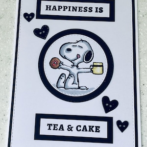 Carte pour toute occasion….Le bonheur, c'est du thé et un gâteau……Maman…..Soeur….Fille…Partenaire….Ami….Tante….