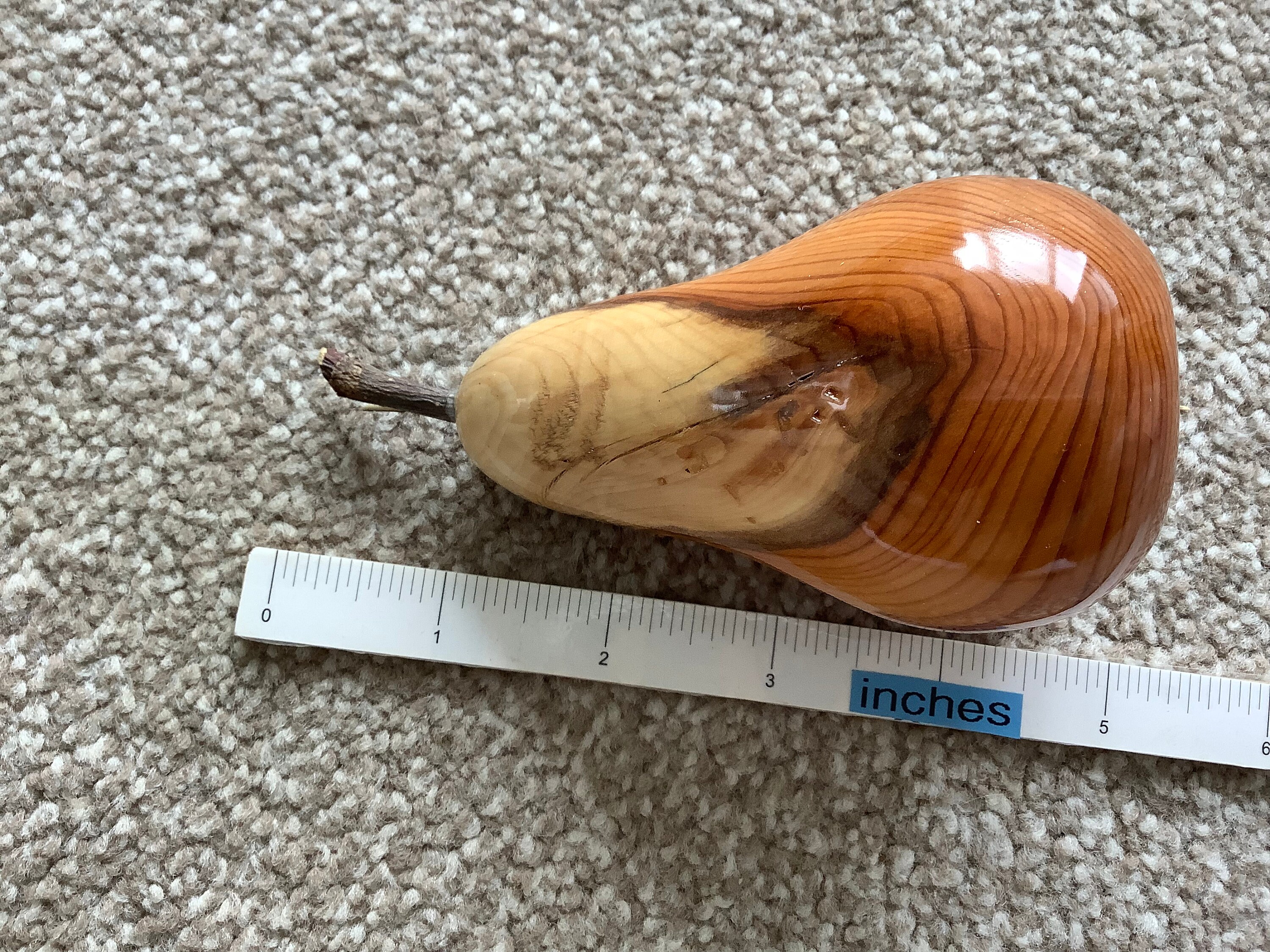 Fabulous...Hand Turned...Wood Pear.....Turned...From a Etsy