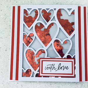 Lujo… Tarjeta Shaker… Tarjeta con Amor… con muchas dimensiones… Tarjeta hecha a mano… Para mamá… Hermana… Hija… Pareja… Amiga… Tía