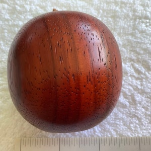 OOAK... Hand Turned...Very Rare Red Padauk Apple......Wood From Burma.......This is the Natural Colour of the Wood.....It is Not Stained....