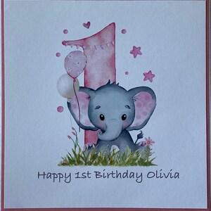 Kann mit Namen personalisiert werden ... Glückliche 1st Geburtstag Olivia Karte ... Wählen Sie Ihren eigenen Namen ...
