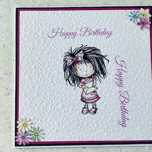 Biglietto di auguri di buon compleanno...Bambina...Biglietto fatto a mano...Compleanno...