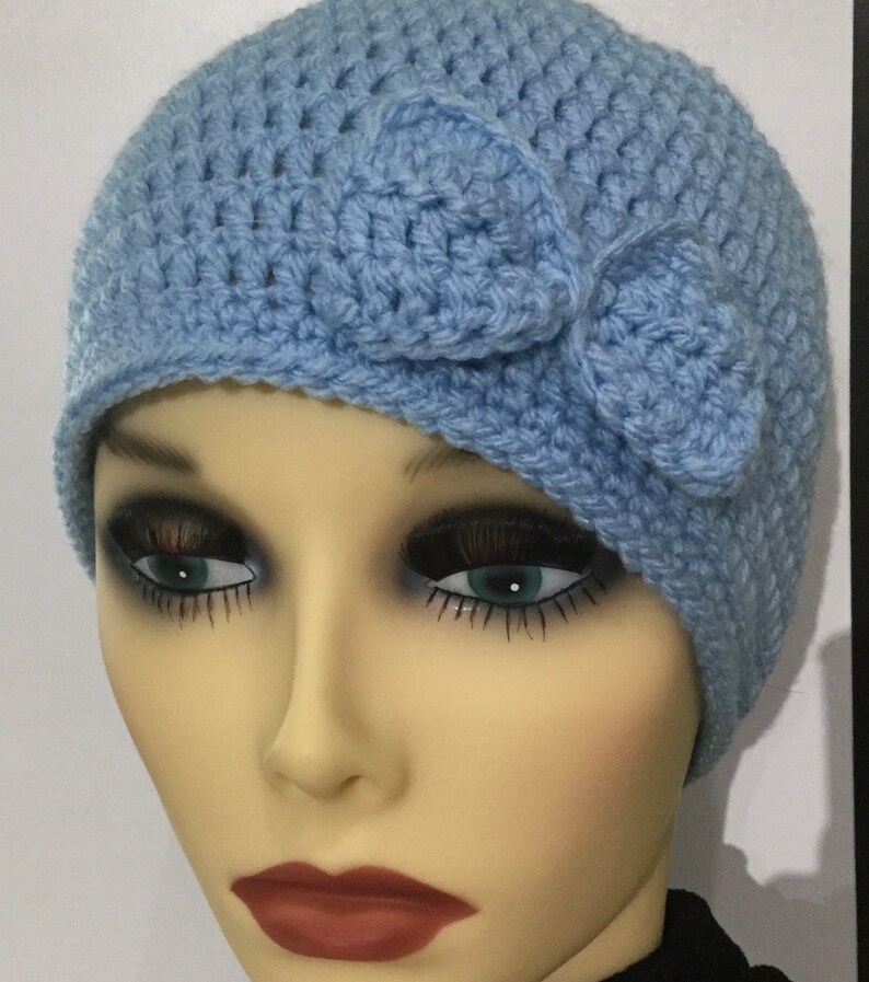 Ladies Crochet Hat.......crochet in Blue Aran Weight Etsy