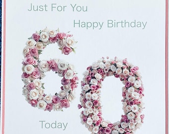 Handmade 60th Birthday Card: Floral Design