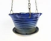 Hanging planter ceramic handmade flower pot, patio planter, herb pot, potted plants, indoor garden planters