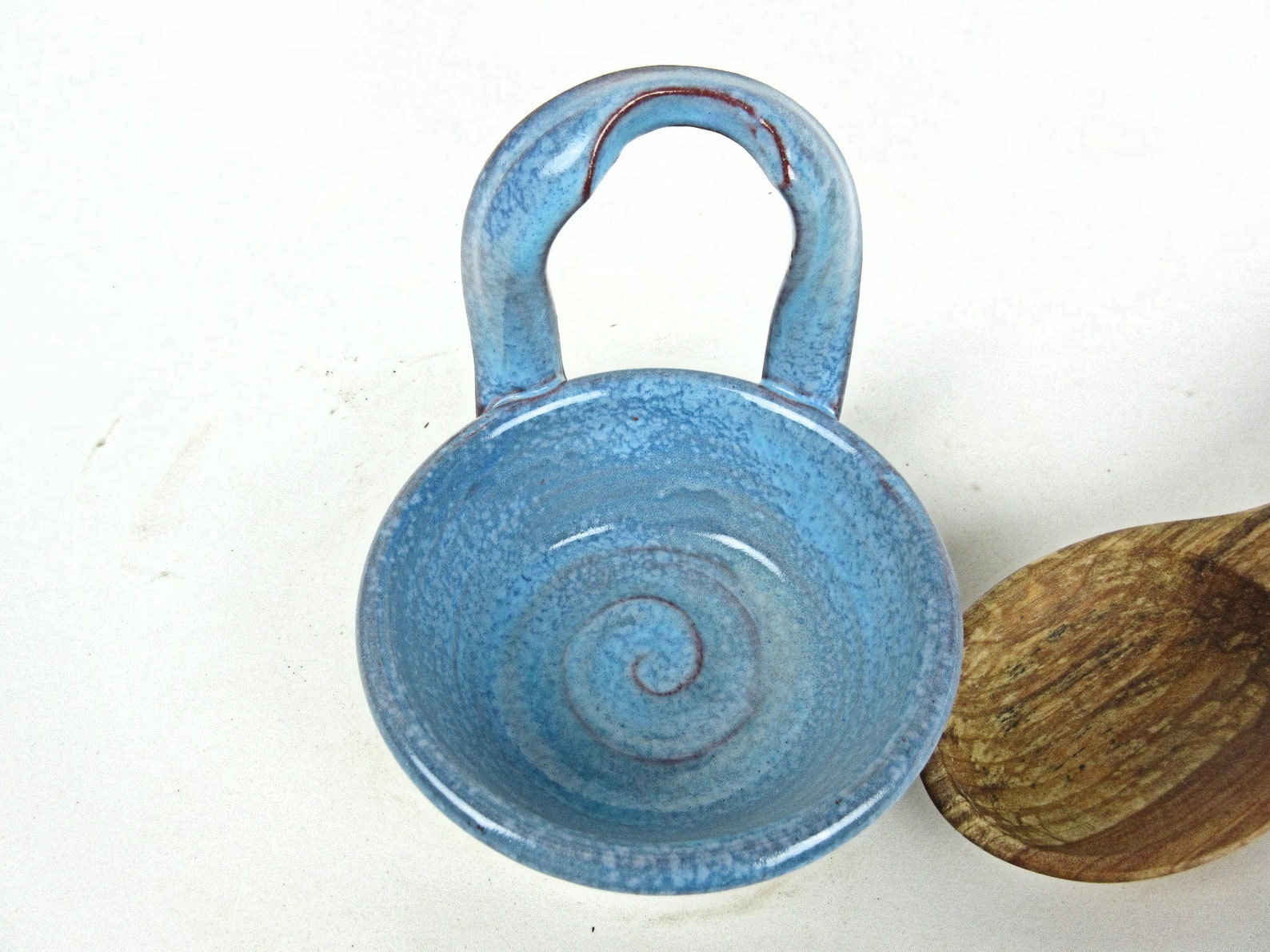 Ceramic Upright Spoon Rest, Handmade Pottery Standing Spoon Holder