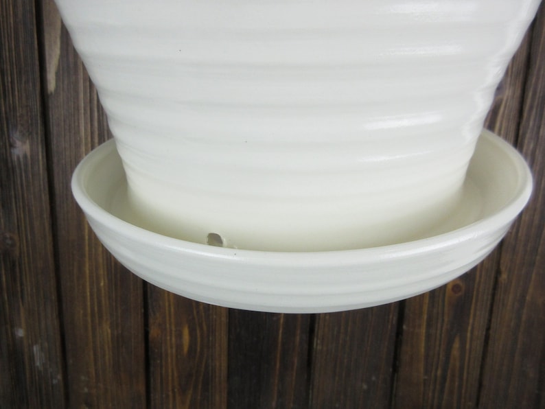 Large Ceramic Hanging Planter Indoor With Drainage Plate Etsy