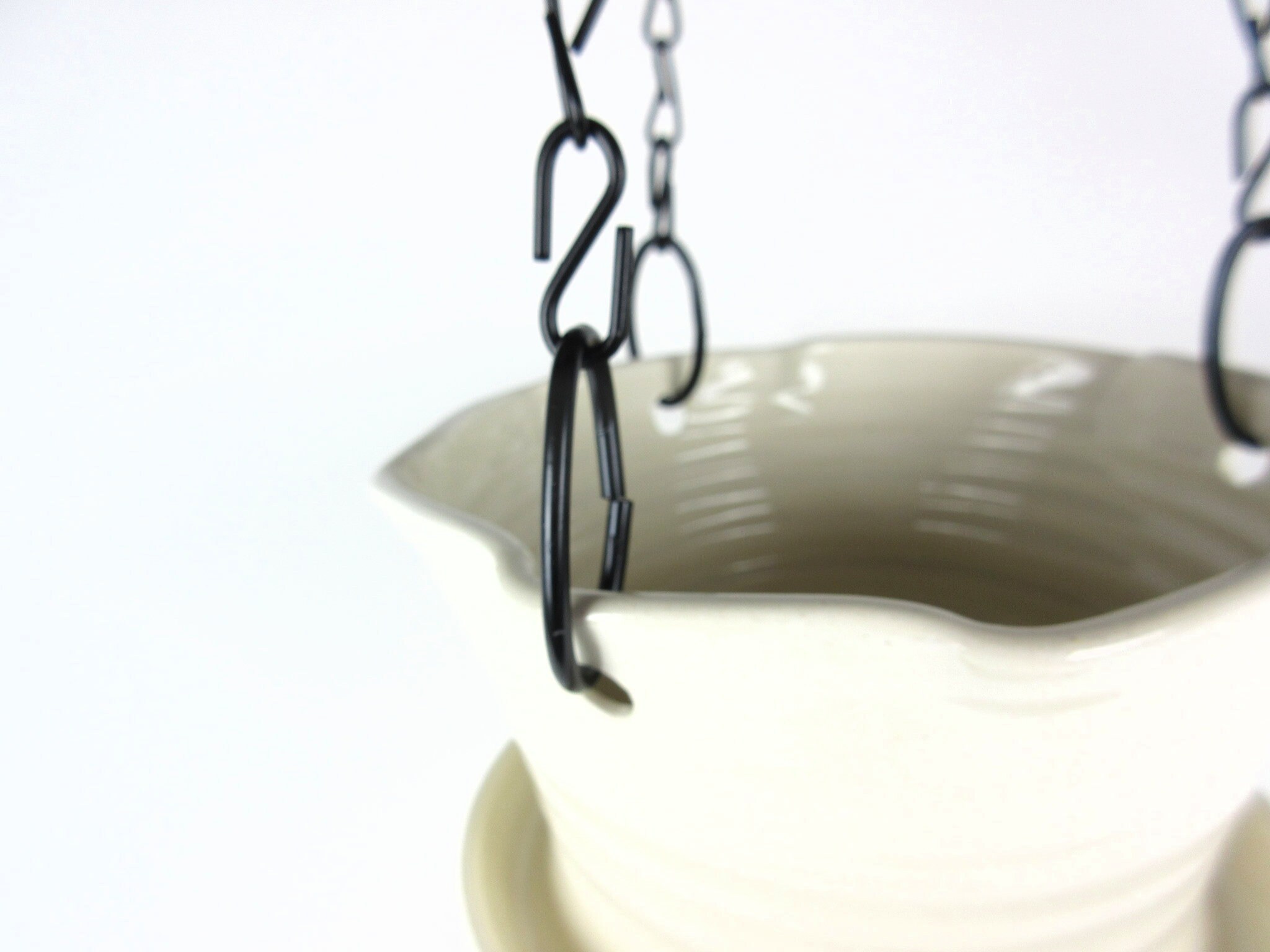 Hanging Pottery planter flower pot with attached drip tray Etsy
